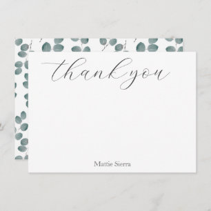 Cartão De Agradecimento Padrão de Folga Eucalyptus de Dólar de Água