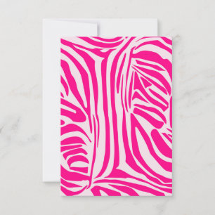 Cartão De Agradecimento Padrão de Impressão de Zebra Rosa