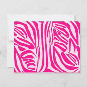Cartão De Agradecimento Padrão de Impressão de Zebra Rosa
