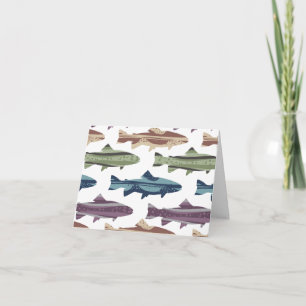 Cartão De Agradecimento Padrão de Peixes de Trutas Coloridas