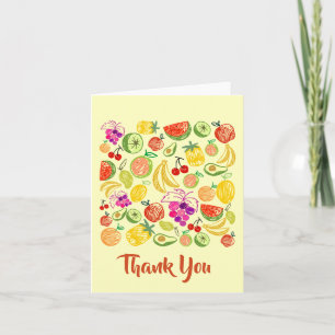 Cartão De Agradecimento Padrão de porta de Fruta corrigido Obrigado Nota