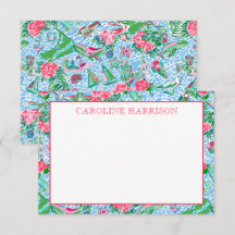 Padrão De Praia De Nantucket Preppy Palm Monograma