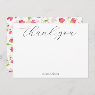 Cartão De Agradecimento Padrão De Sistemas Florais De Aquarelas Cor De Cob