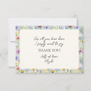 Cartão De Agradecimento Padrão Floral de Margarida Amarela