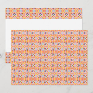 Cartão De Agradecimento Padrão Geométrico Mosaico Pixel Pastel Retro