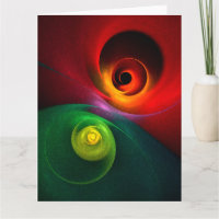 Padrão Moderno de Abstrato de Arte Yin Yang Verde 