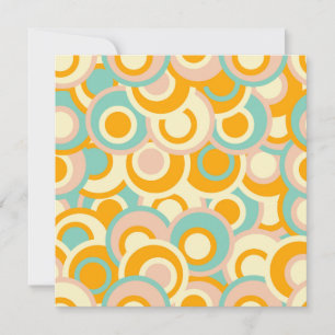 Cartão De Agradecimento Padrão retrô colorido em tons pastel de laranja