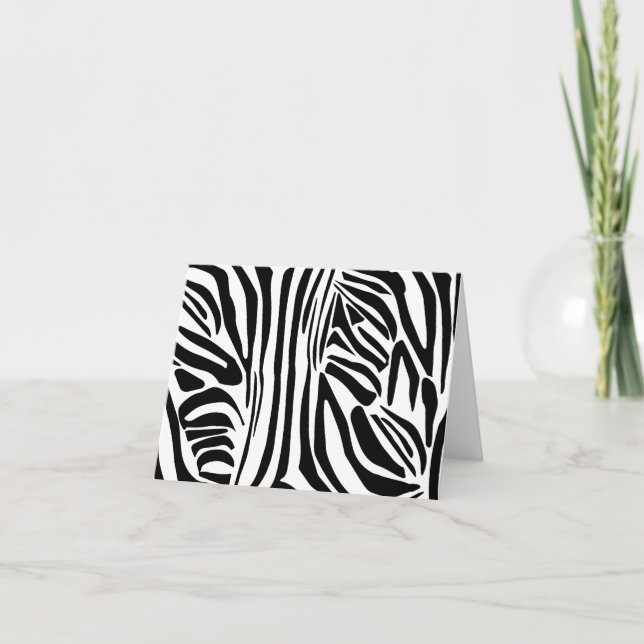 Cartão De Agradecimento Padrão zebra (Frente)