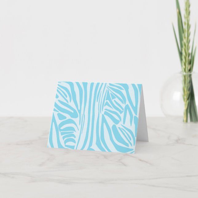 Cartão De Agradecimento Padrão Zebra Azul (Frente)