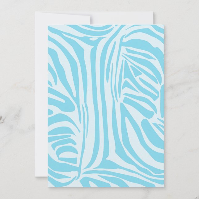 Cartão De Agradecimento Padrão Zebra Azul (Frente)