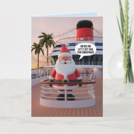 Cartão De Agradecimento Padre Natal em Cruise cumprimenta Chrimbo do Mar