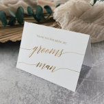 Cartão De Agradecimento Padrinho de casamento Elegante de Caligrafia Doura<br><div class="desc">Este elegante cartões de agradecimentos de padrinho de casamento de caligrafia em ouro é perfeito para um casamento simples. A design neutra apresenta uma carta minimalista decorada com a tipografia falsa de ouro romântica e caprichosa. Nota: Este design não apresenta folha de ouro real. É um gráfico de alta qualidade...</div>