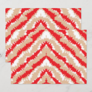 Cartão De Agradecimento Padrões e motivos de textura vermelha, laranja e r