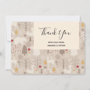 Cartão De Agradecimento Padrões Nórdicos De Animais De Floresta Cura