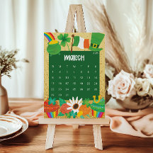 Página do Calendário 2026 Fofa e Colorida - Março