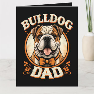 Cartão De Agradecimento Pai Bulldog – Dia dos Pais com Bulldog Vintage Fof