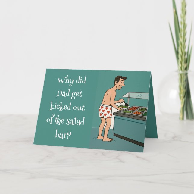 Cartão De Agradecimento 🥗 "Pai de Bar de Salada" Dia do Pai (Frente)