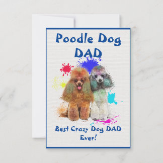 Cartão De Agradecimento Pai de Poodle Personalizado Cão Melhor Pai Cachorr