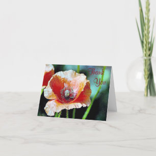 Cartão De Agradecimento Painted Poppy Thank You Card