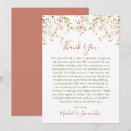 Cartão De Agradecimento País da Rosa Selvagem Casamento