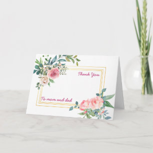 Cartão De Agradecimento Pais Mãe e Pai Casamento Obrigado