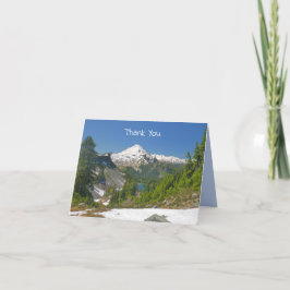 Cartão De Agradecimento Paisagem Alpina do Monte Baker e Foto do Céu Azul