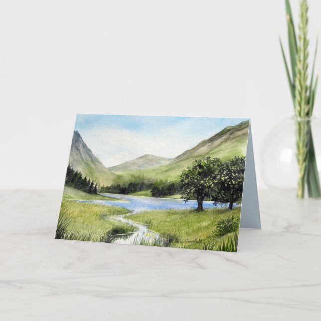Cartão De Agradecimento Paisagem de Aquarelas Lago Buttermere Cumbria (Frente)