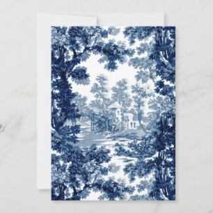 Cartão De Agradecimento Paisagem de Cottage Vintage Paisagem Toile - Azul
