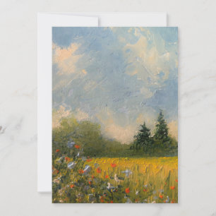 Cartão De Agradecimento Paisagem Rural Pintura Impressionista Verão