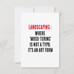 Cartão De Agradecimento Paisagismo onde "moss tering" não é um erro tipogr