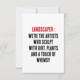 Cartão De Agradecimento Paisagismo Somos os artistas que esculpem com terr