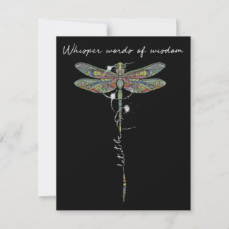 Cartão De Agradecimento Palavras Sussuras De Dragonfly De Brocade Sabedori