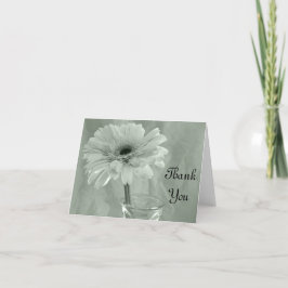 Cartão De Agradecimento Pale Green Tinted Daisy Obrigado