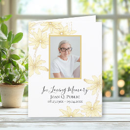 Cartão De Agradecimento Pale Yellow Daisy Flowers Simpatia Funeral