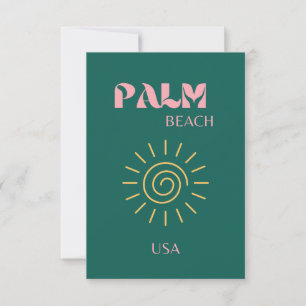 Cartão De Agradecimento Palm Beach, Arte de Viagem