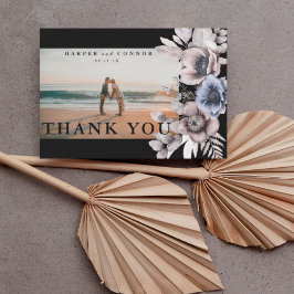 Cartão De Agradecimento Pampas Botânicas Douradas Premium Foto de Florais