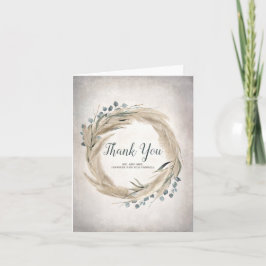 Cartão De Agradecimento Pampas Grass and Greenery Wedding Thank You