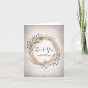 Cartão De Agradecimento Pampas Grass and Greenery Wedding Thank You