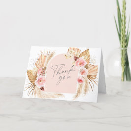 Cartão De Agradecimento Pampas Grass Boho Arch Floral Modern