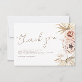 Cartão De Agradecimento Pampas Grass Boho Bohemian Obrigado Chá de fraldas