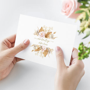 Cartão De Agradecimento Pampas Grass Floral Gracias Con Oración Bautizo