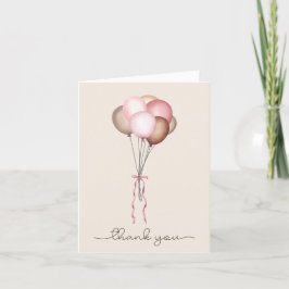 Cartão De Agradecimento Pampas Secas De Boho Balões, Rosa, Castanho, Menin