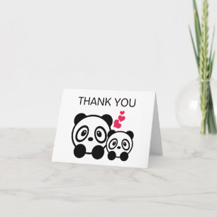 Cartão De Agradecimento Panda couple thank you card