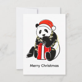 Cartão De Agradecimento Panda de Natal Fofo – Férias Mínimas