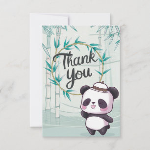 Cartão De Agradecimento Panda editável adorável