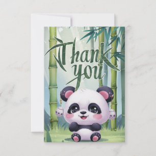 Cartão De Agradecimento Panda elegante