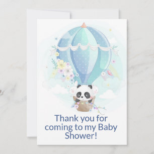 Cartão De Agradecimento Panda em Balão de Ar Quente