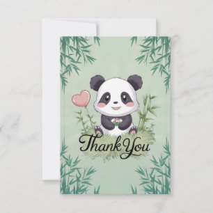 Cartão De Agradecimento Panda Simples e Adorável