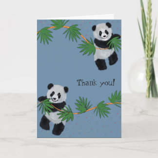 Cartão De Agradecimento Pandas bonitos