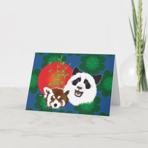 Cartão De Agradecimento Pandas Freunde für die Ewigkeit mit Spruch